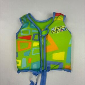 Swim Safe ABC Fabric Swim Vest Kids S/M Green NEW Step B Aquastar Pool UPF 50